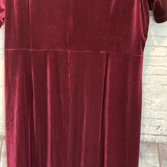 Lane Bryant Burgundy Velvet MIDI Front Slit Dress Size 18/20 Event Holiday Party - Picture 9 of 16